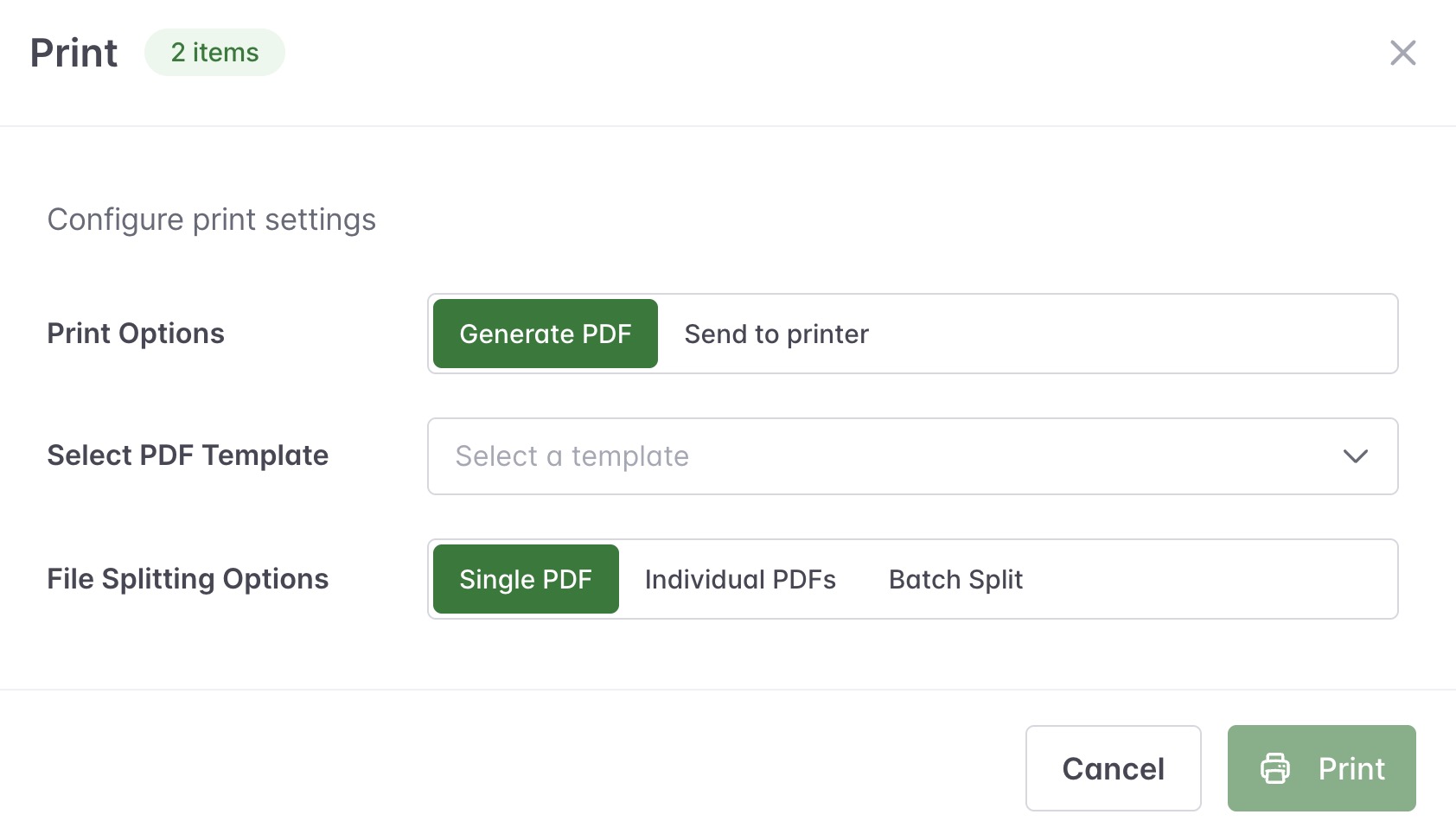 Caseload Bulk Print