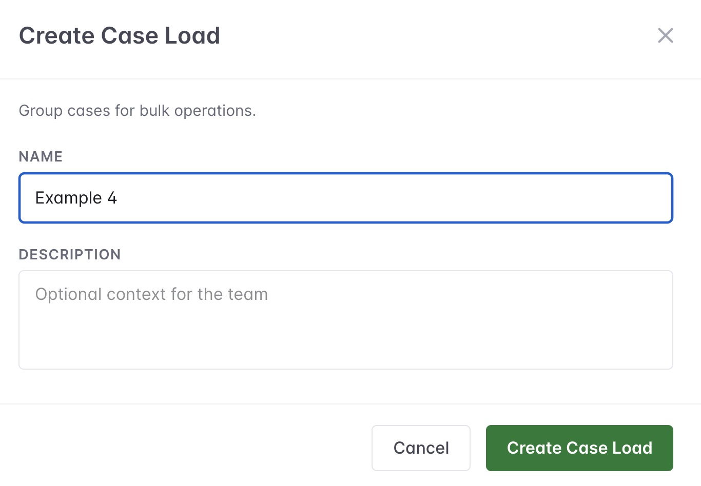 Caseload Create