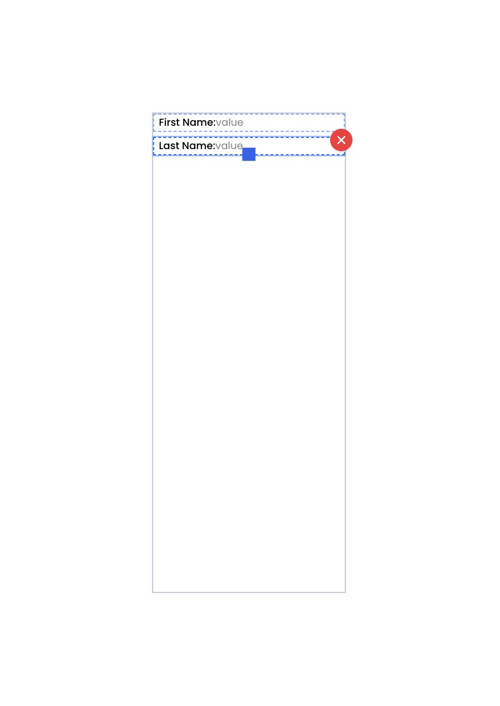 Ticket Builder canvas with first name and last name fields being arranged