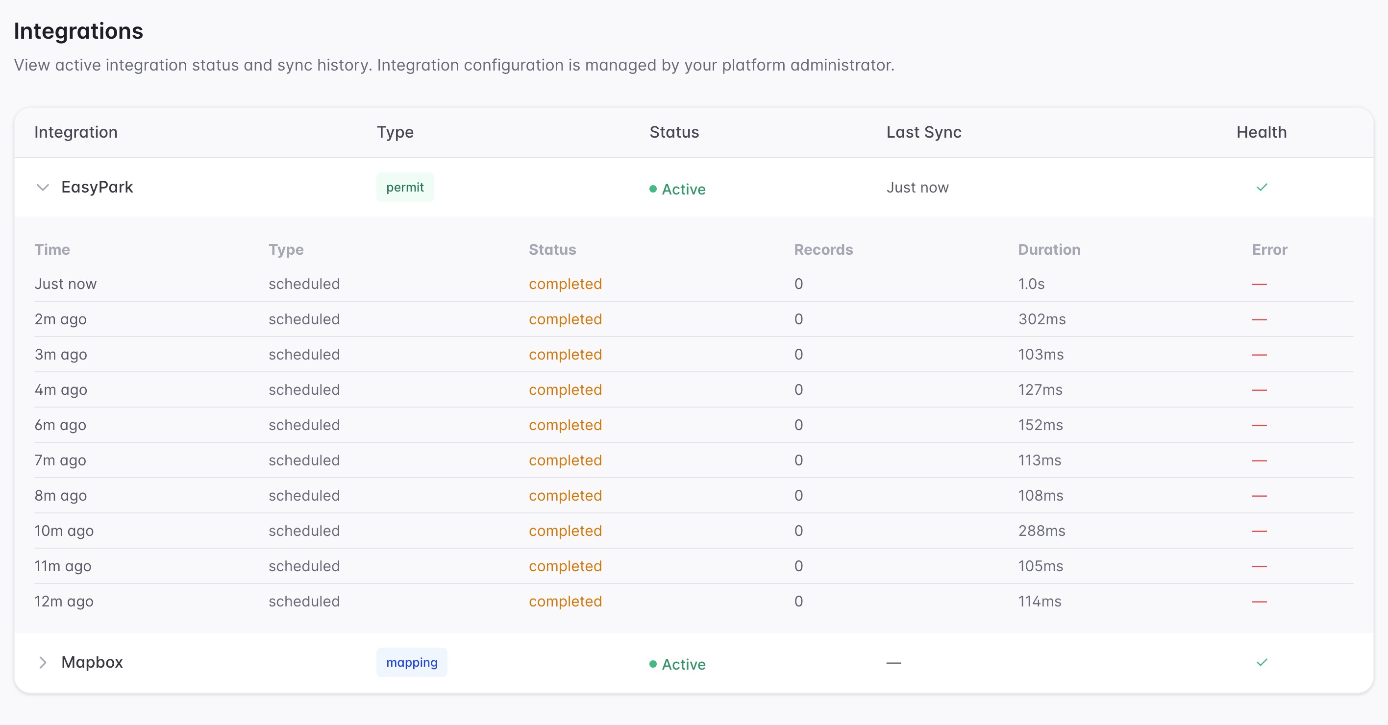 Config Integrations